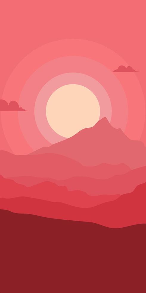 Vertical landscape background of mountain view vector