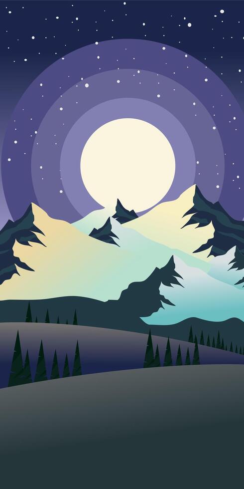 Vertical landscape background of mountain view vector