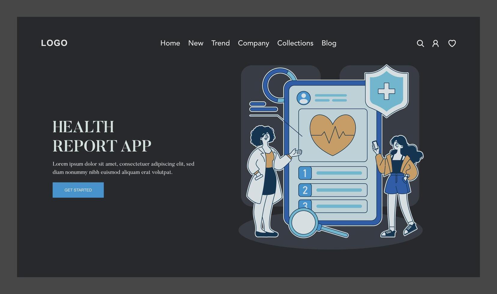Health Apps. Flat Illustration vector