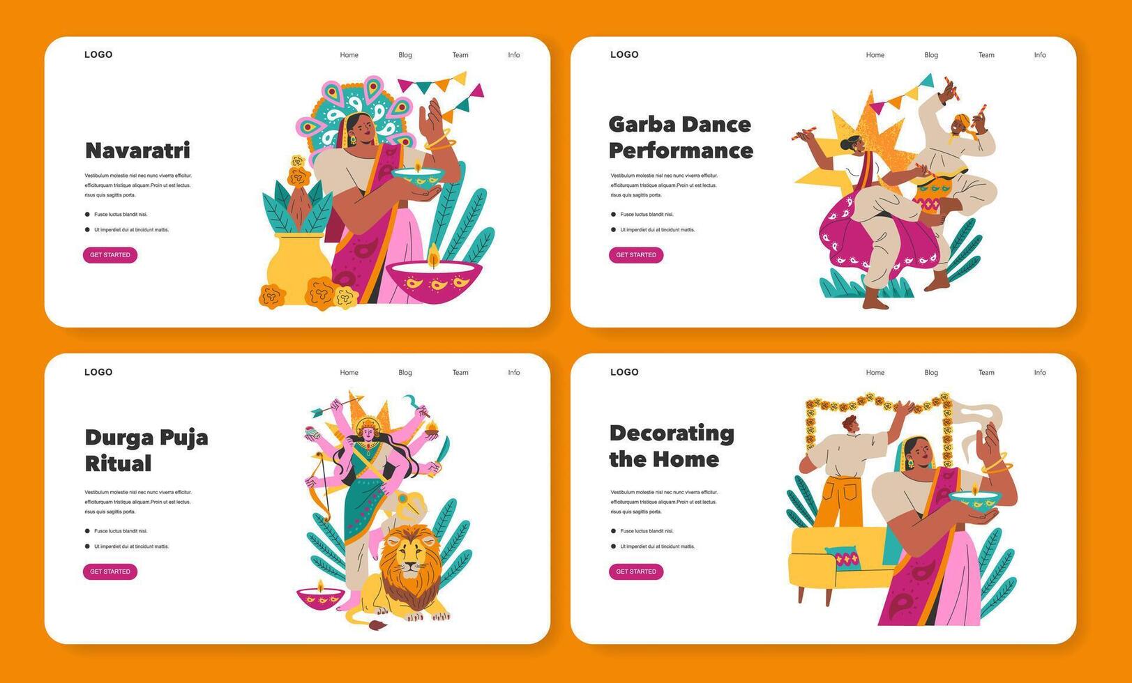 Navaratri. Flat Illustration vector