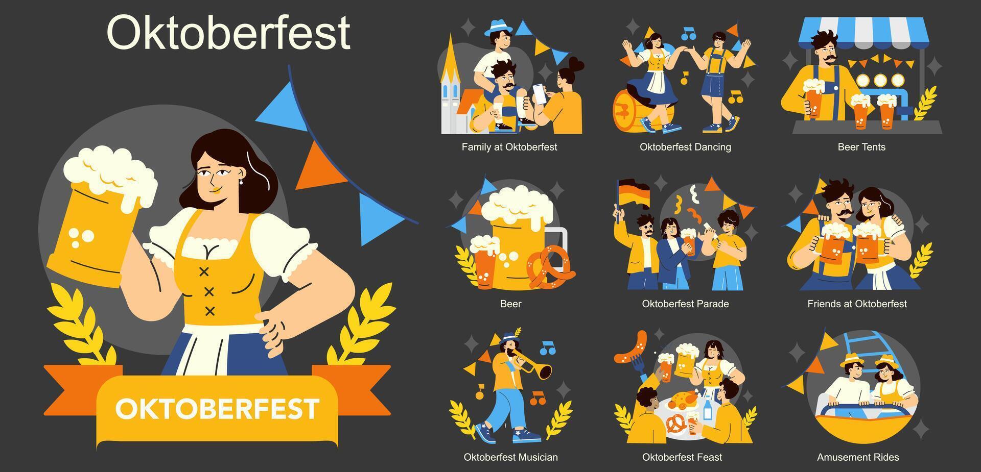 Oktoberfest. Flat Illustration vector