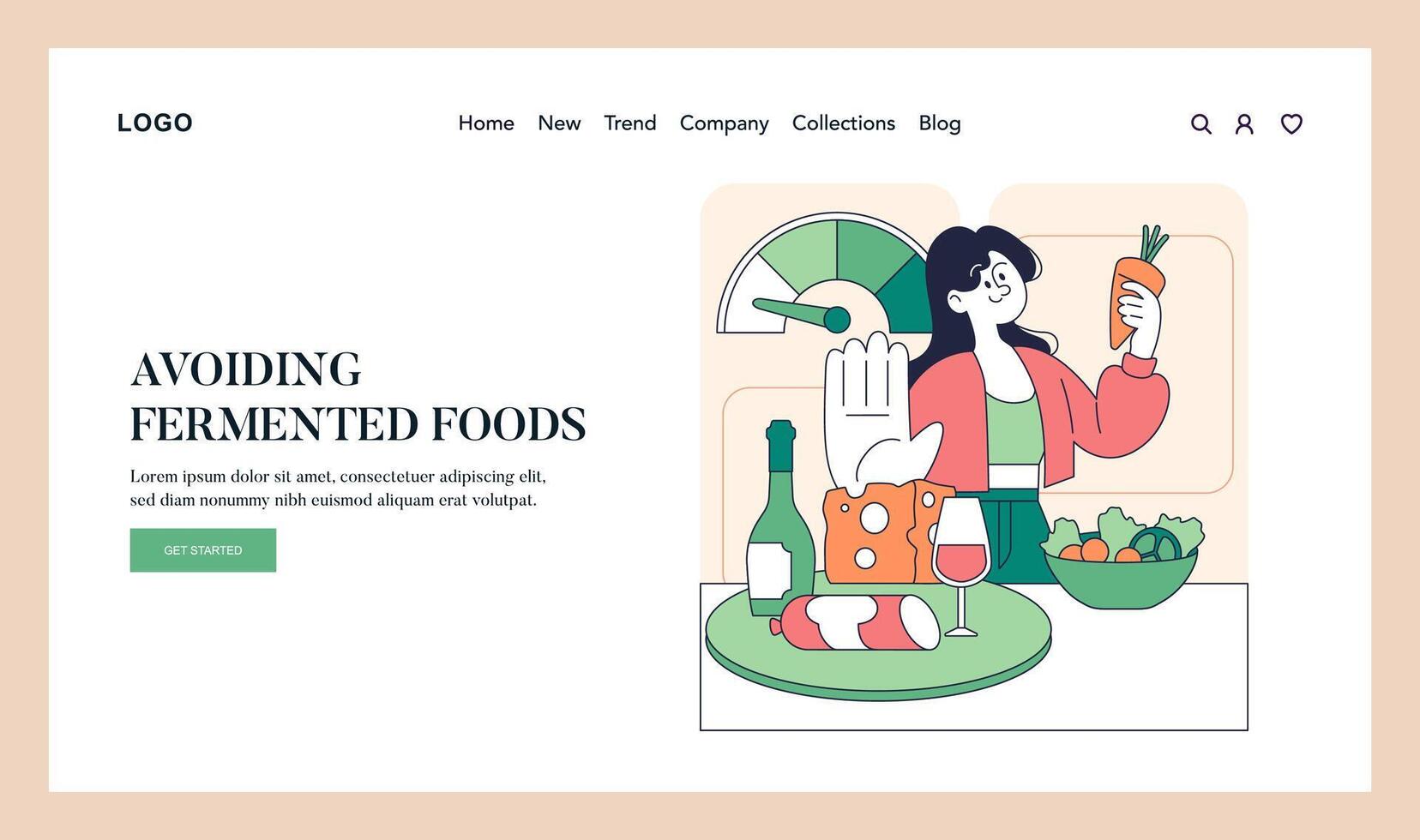 Low Histamine Diet. Flat Illustration vector