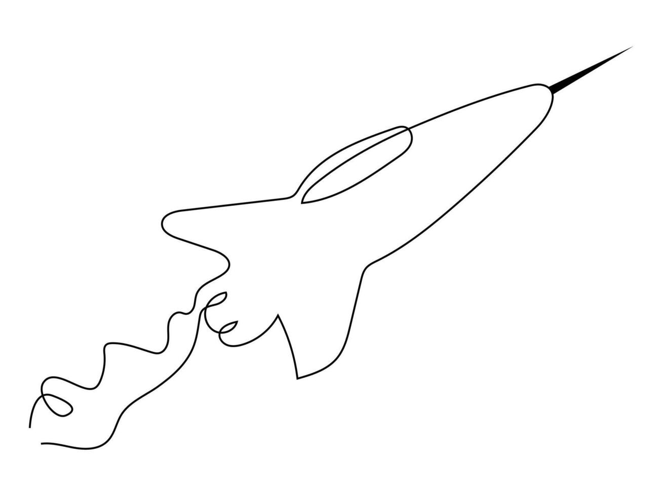One Continuous line drawing of Airplane. vector