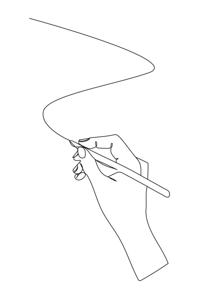 Continuous line art of hand writing with pencil. vector