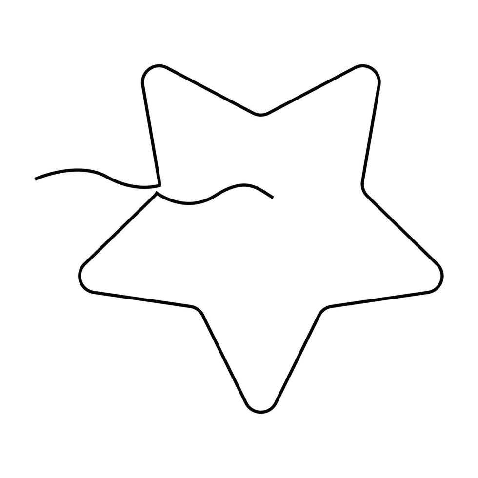 Continuous One line drawing of a Starfish. vector
