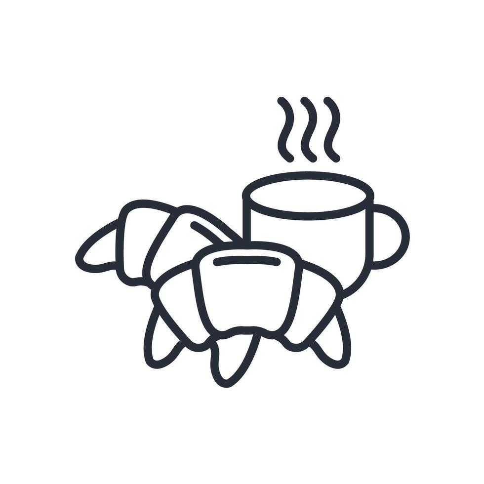 Breakfast icon. .Editable stroke.linear style sign for use web design,logo.Symbol illustration. vector