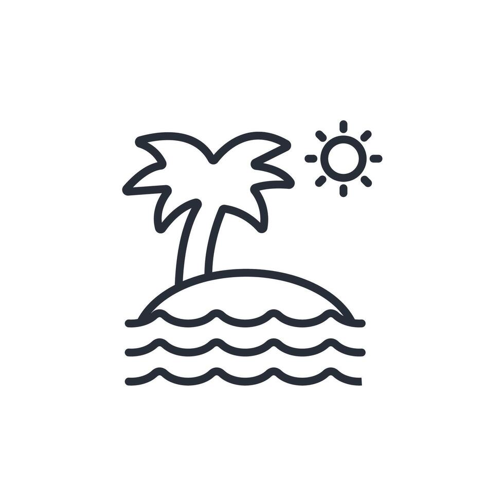 island icon. .Editable stroke.linear style sign for use web design,logo.Symbol illustration. vector