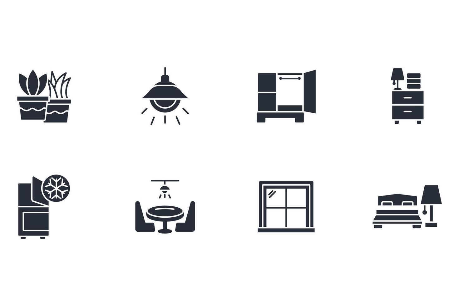 Home interior icon set..Editable stroke.linear style sign for use web design,logo.Symbol illustration. vector