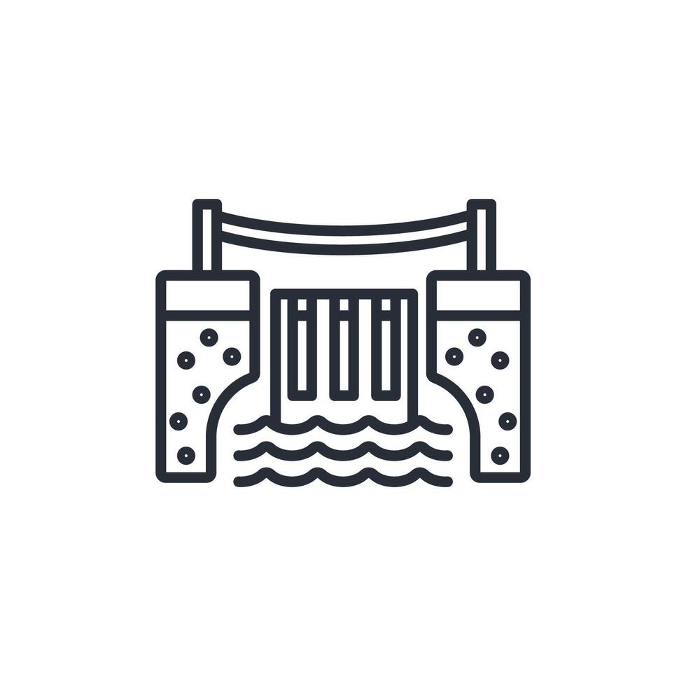 Waterfall icon. .Editable stroke.linear style sign for use web design,logo.Symbol illustration. vector