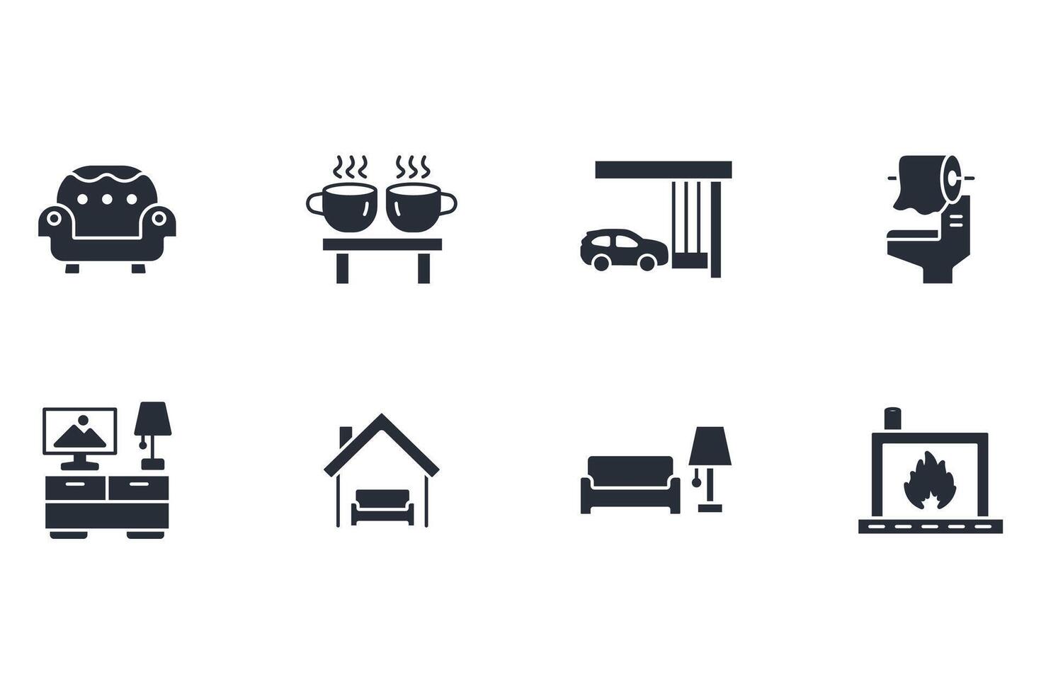 Home interior icon set..Editable stroke.linear style sign for use web design,logo.Symbol illustration. vector