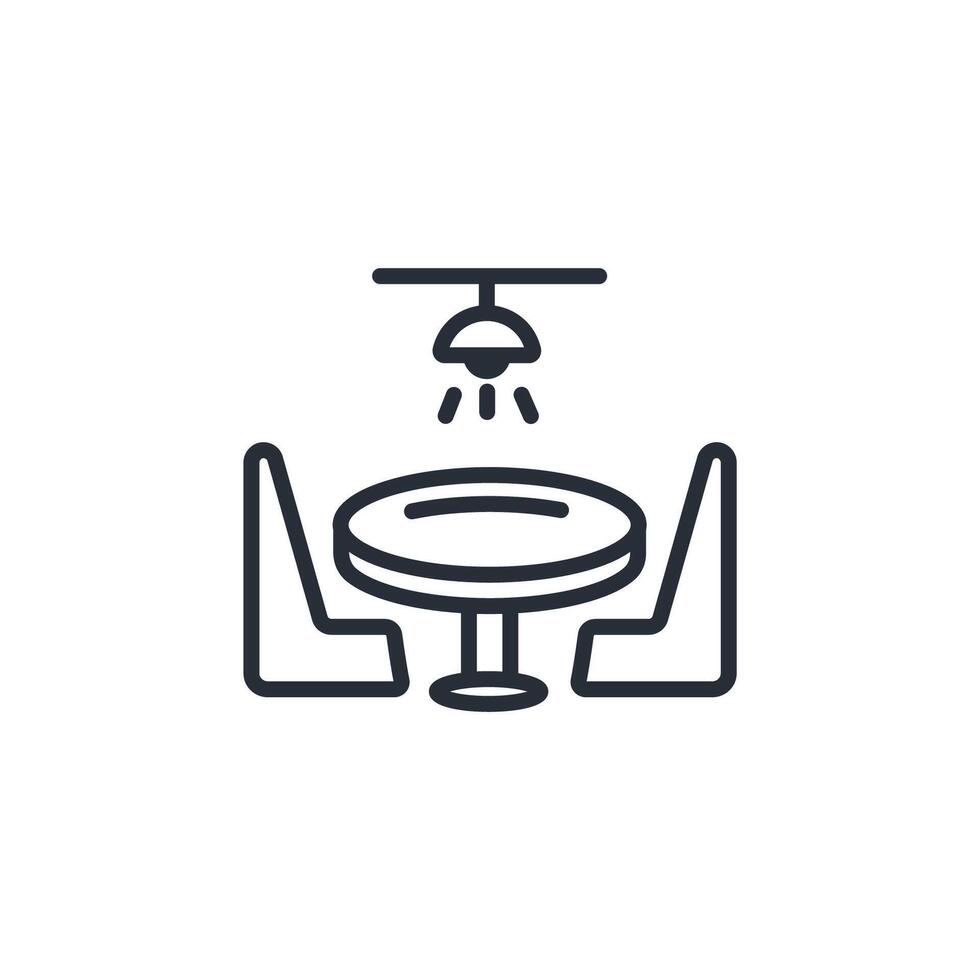 desk icon. .Editable stroke.linear style sign for use web design,logo.Symbol illustration. vector