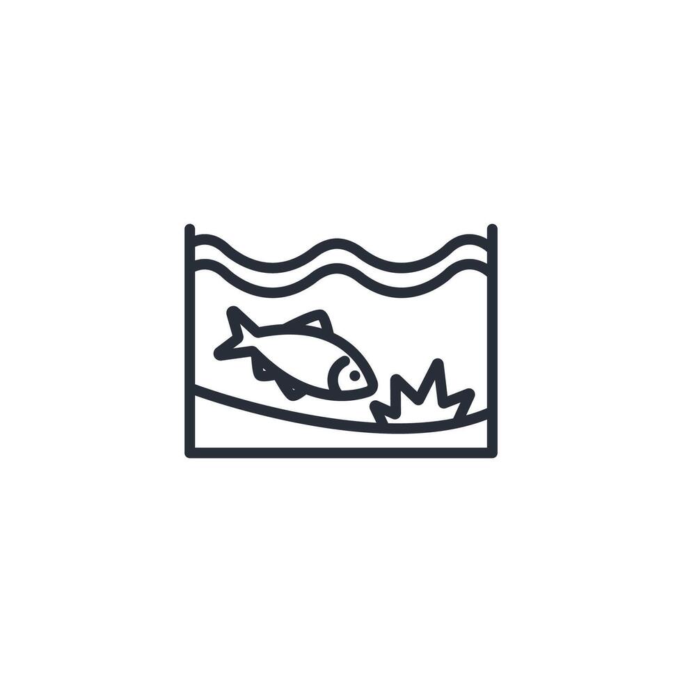 aquarium icon. .Editable stroke.linear style sign for use web design,logo.Symbol illustration. vector