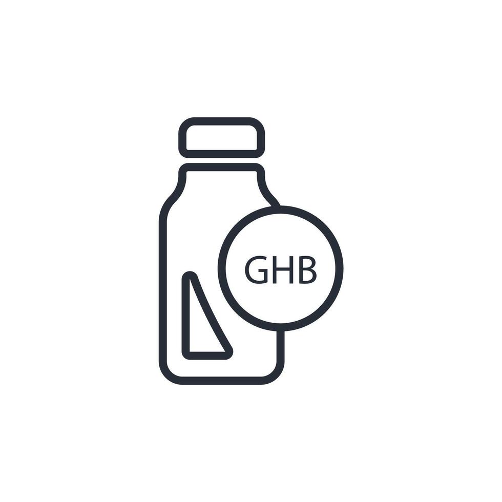 GHB icon. .Editable stroke.linear style sign for use web design,logo.Symbol illustration. vector