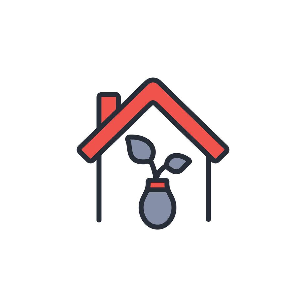 decoration home icon. .Editable stroke.linear style sign for use web design,logo.Symbol illustration. vector