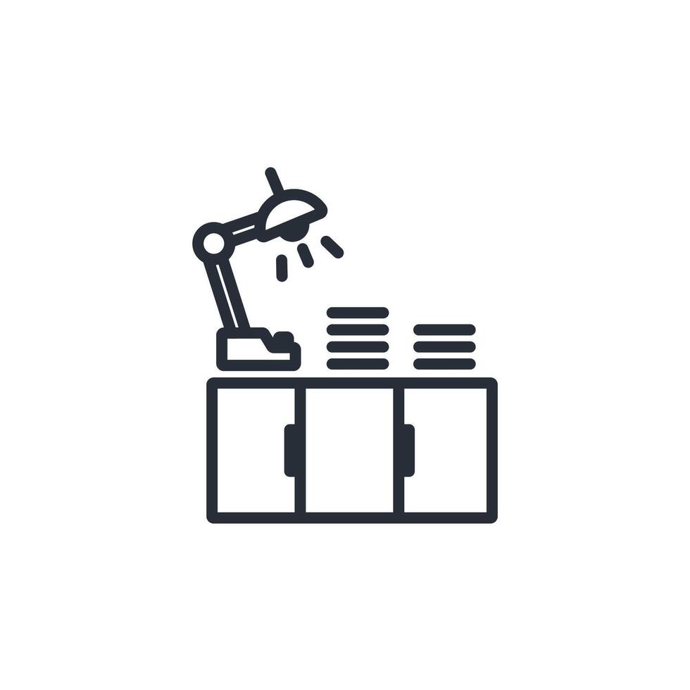desk lamp icon. .Editable stroke.linear style sign for use web design,logo.Symbol illustration. vector