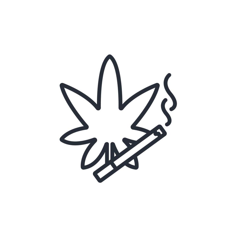 cannabis icon. .Editable stroke.linear style sign for use web design,logo.Symbol illustration. vector