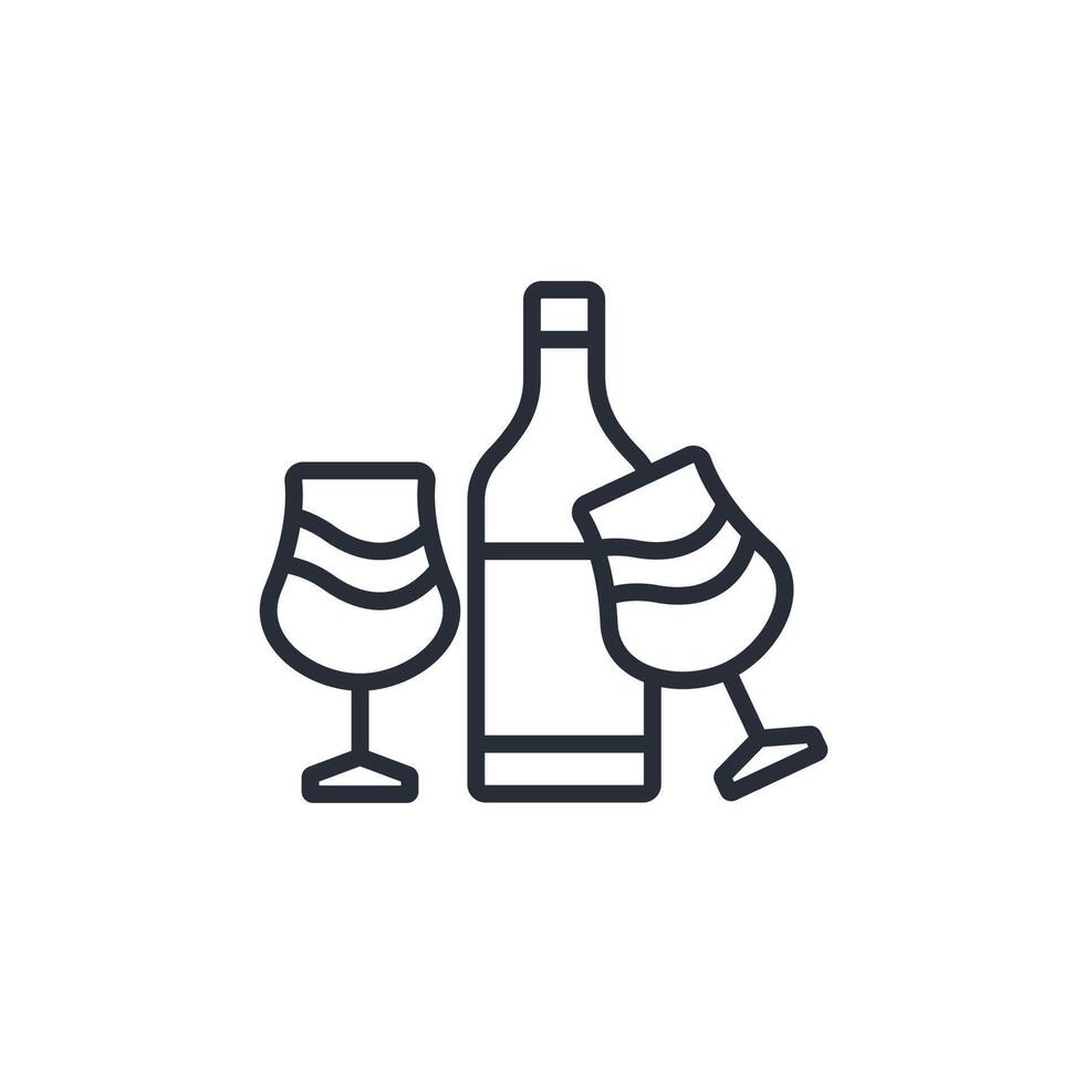 alcohol icon. .Editable stroke.linear style sign for use web design,logo.Symbol illustration. vector