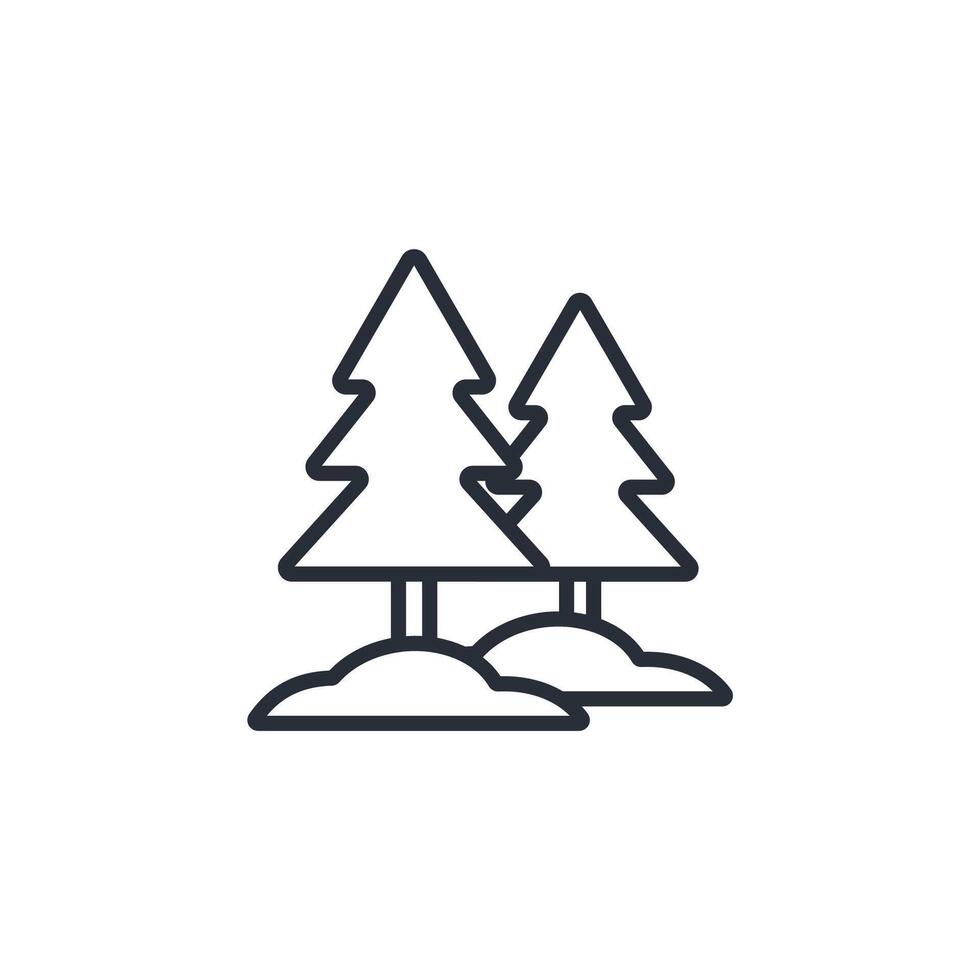forest icon. .Editable stroke.linear style sign for use web design,logo.Symbol illustration. vector