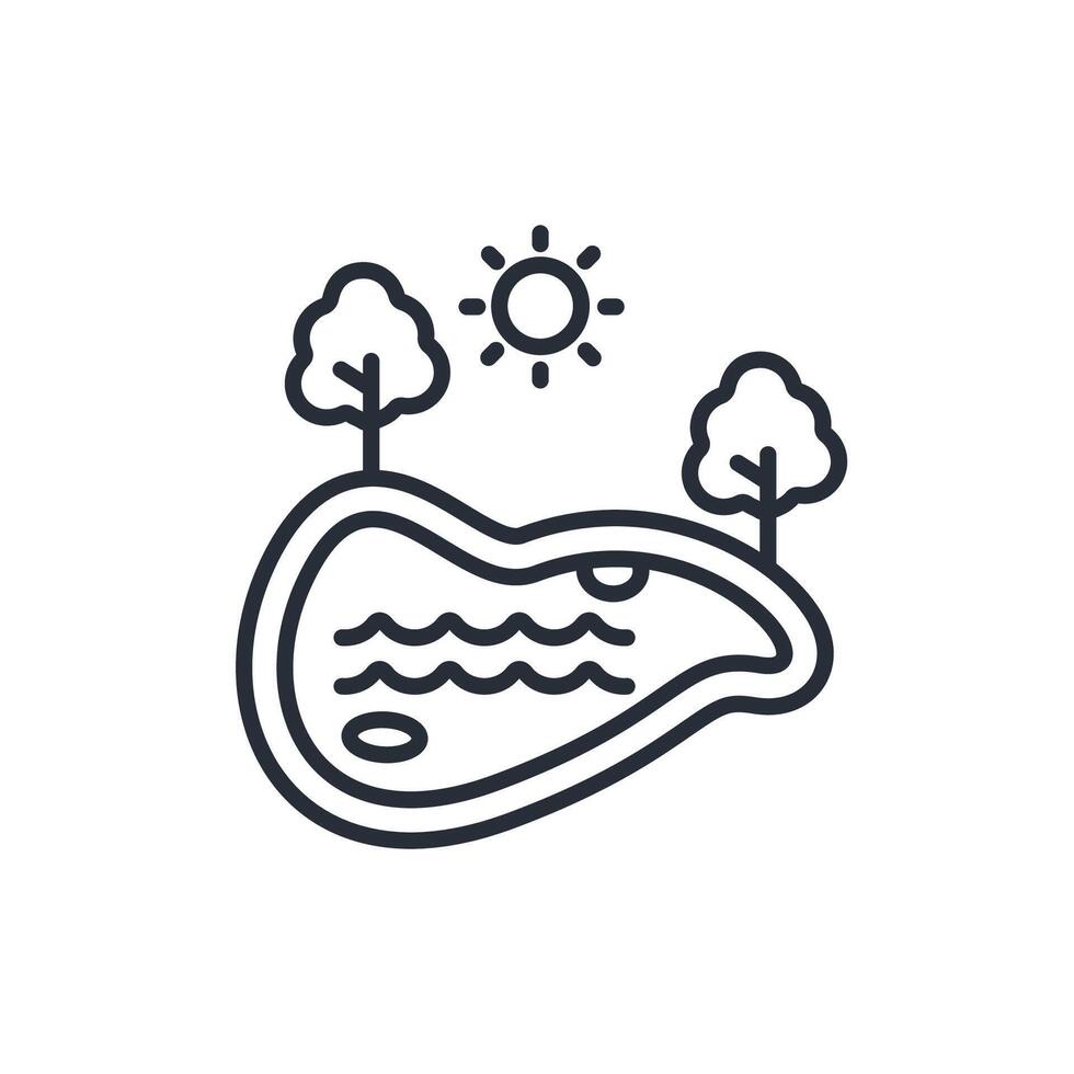 lake icon. .Editable stroke.linear style sign for use web design,logo.Symbol illustration. vector