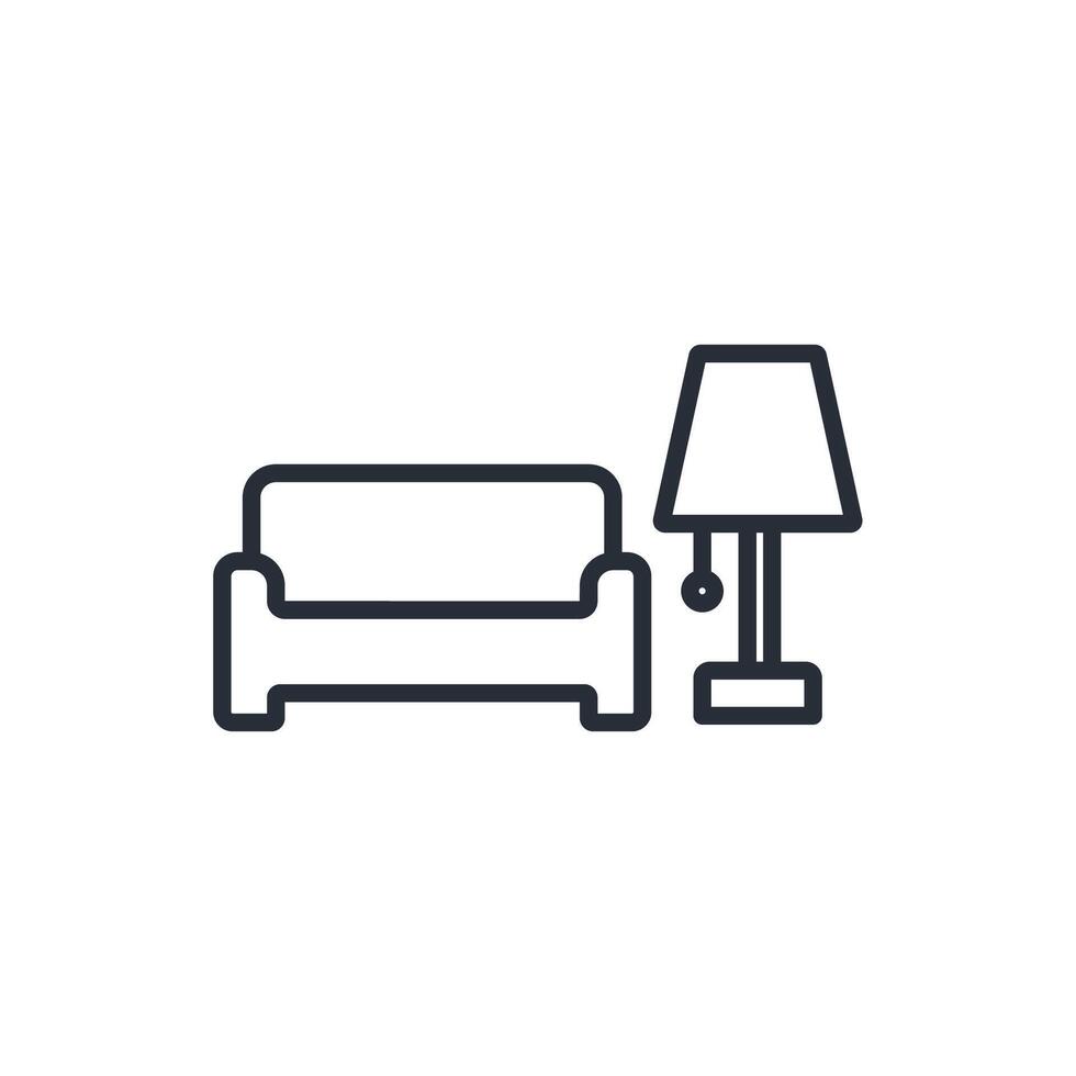 Living Room icon. .Editable stroke.linear style sign for use web design,logo.Symbol illustration. vector