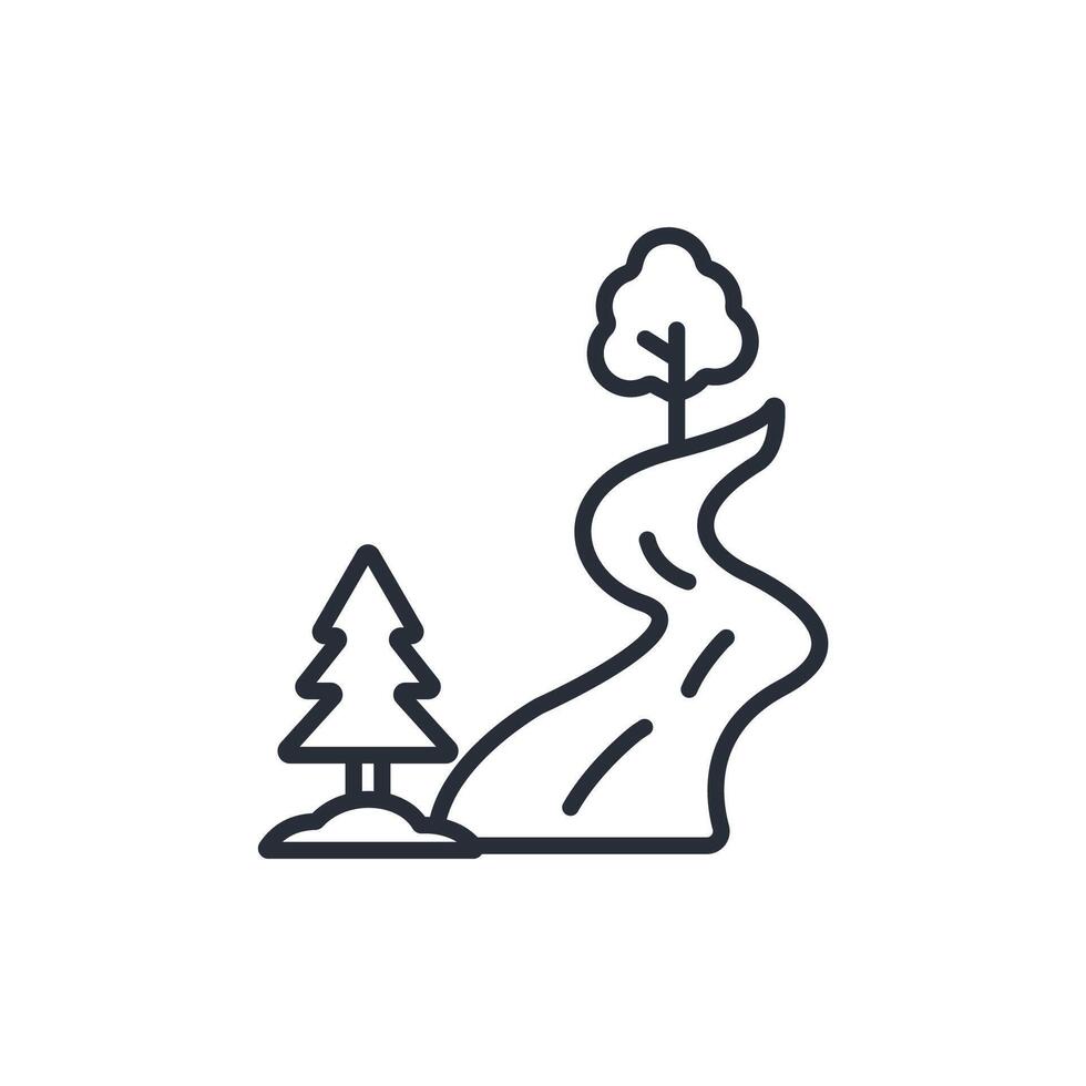 river icon. .Editable stroke.linear style sign for use web design,logo.Symbol illustration. vector
