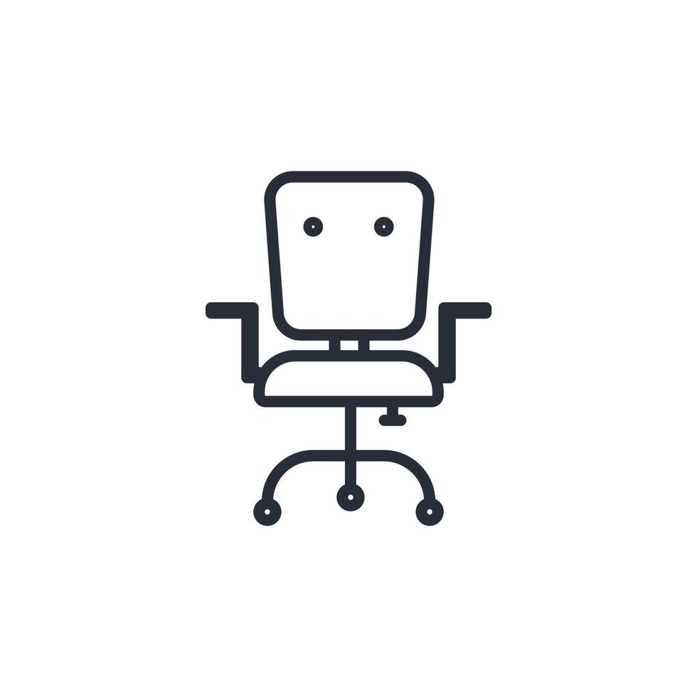 desk chair icon. .Editable stroke.linear style sign for use web design,logo.Symbol illustration. vector