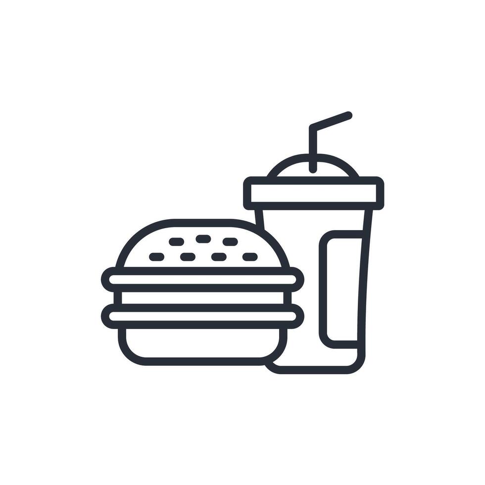 burger icon. .Editable stroke.linear style sign for use web design,logo.Symbol illustration. vector