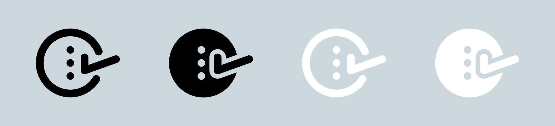 Option icon set in black and white. Control signs illustration. vector