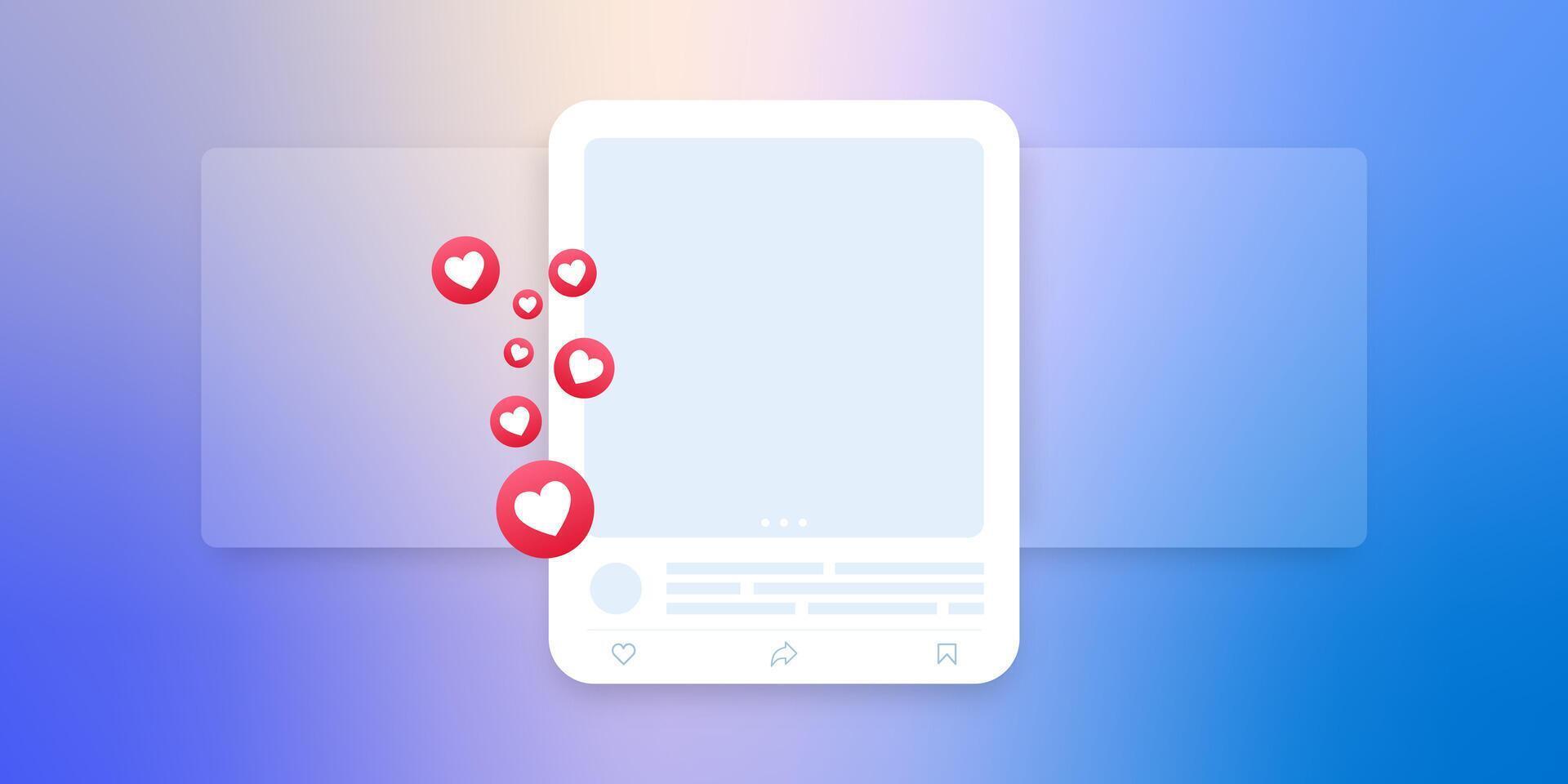 Social media mock up collection. Colorful social media interface. vector