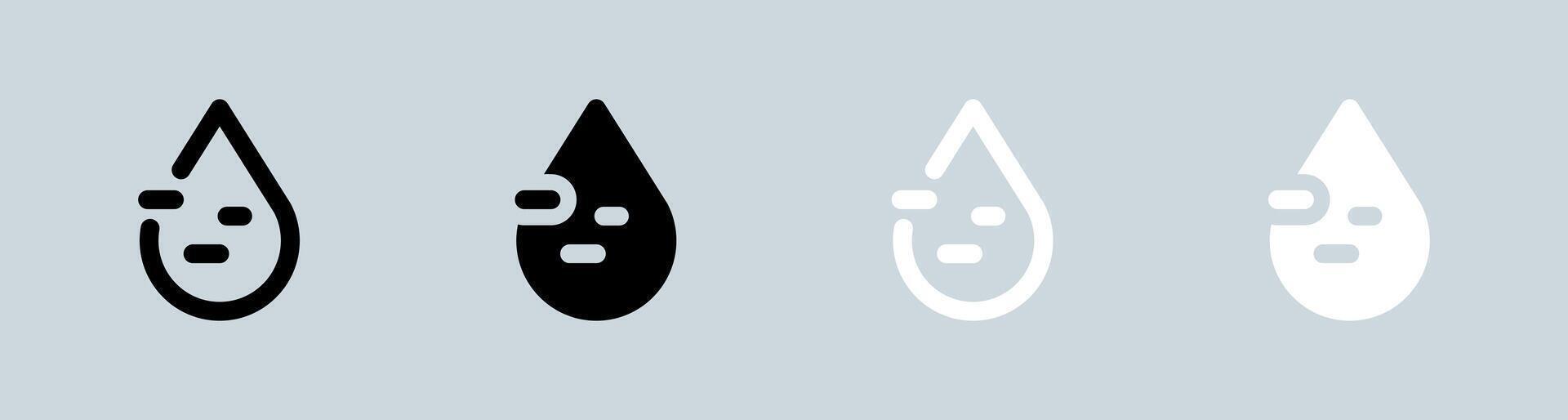 Blood icon set in black and white. Spo2 signs illustration. vector