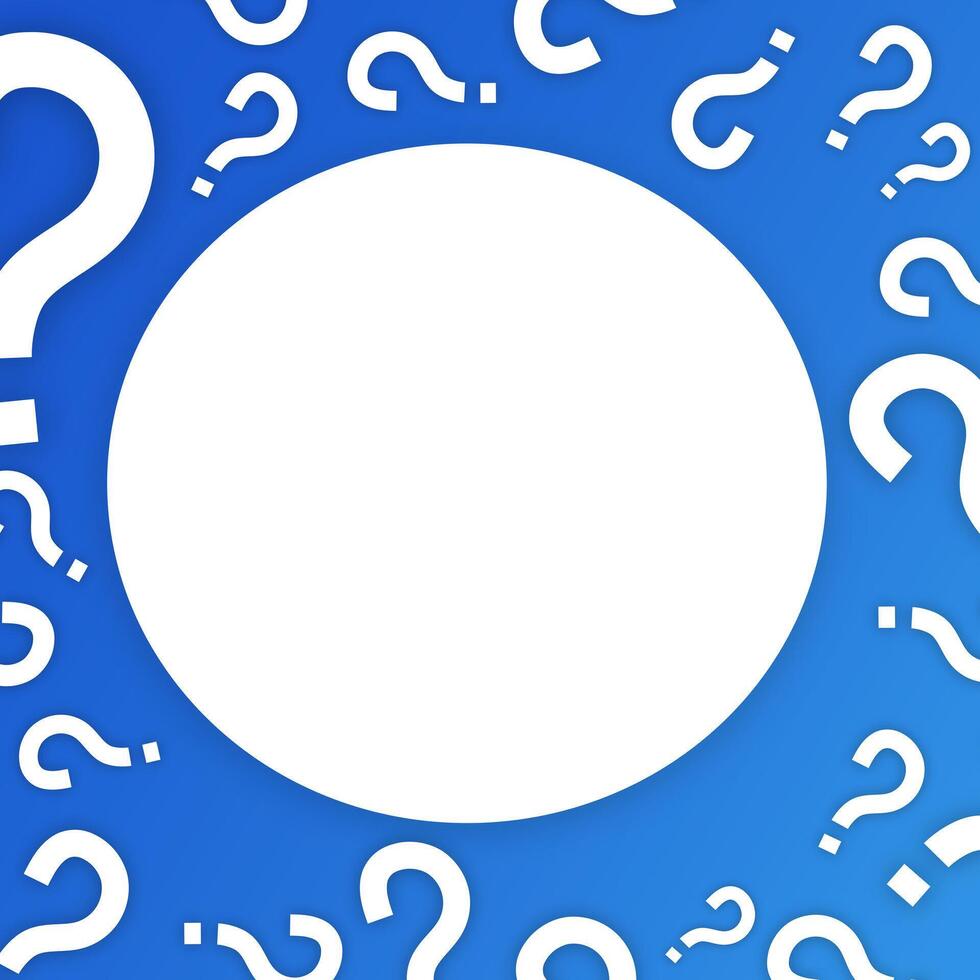 Question mark copy space background. Quiz banner template. vector