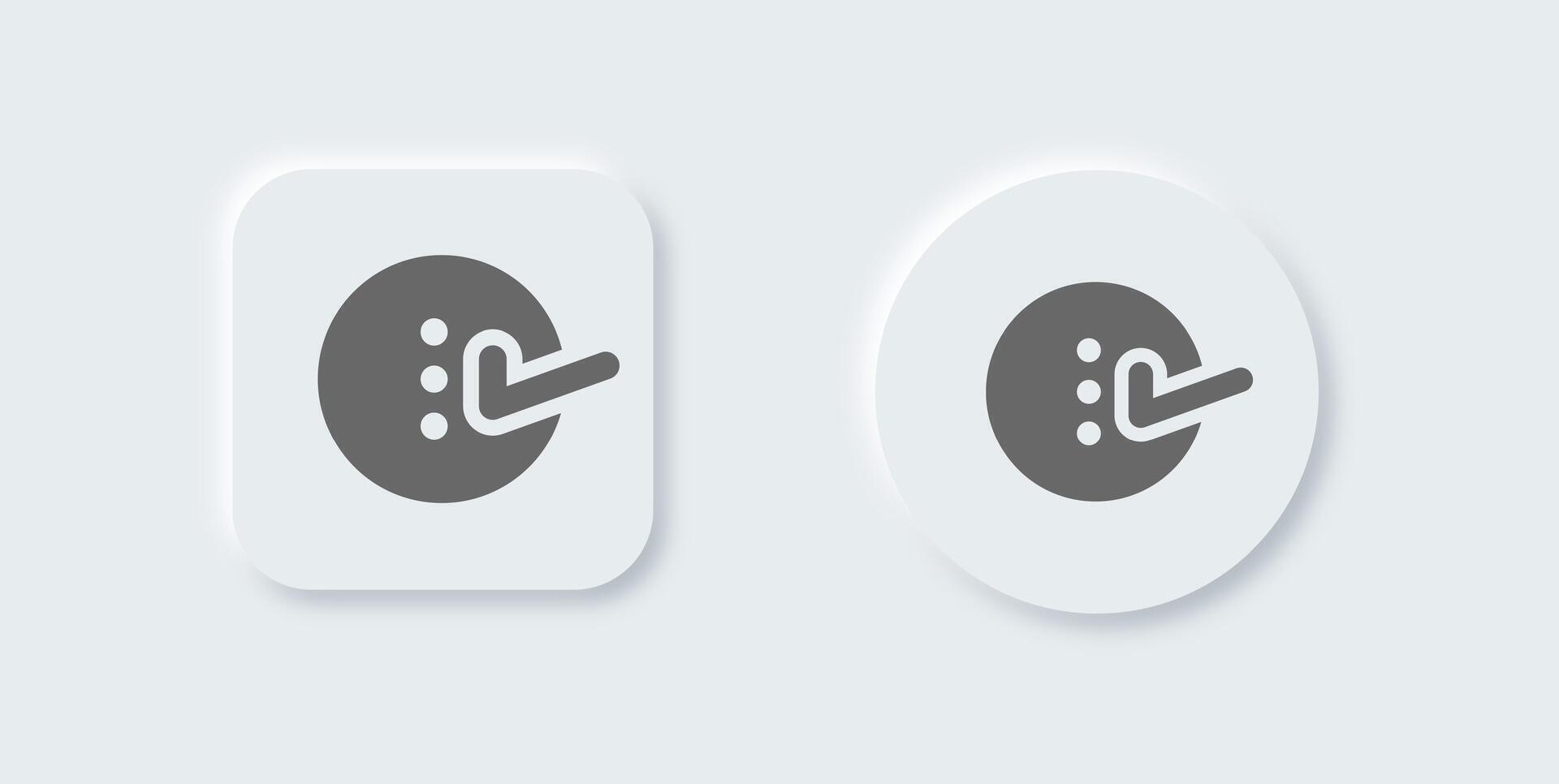Option solid icon in neomorphic design style. Control signs illustration. vector