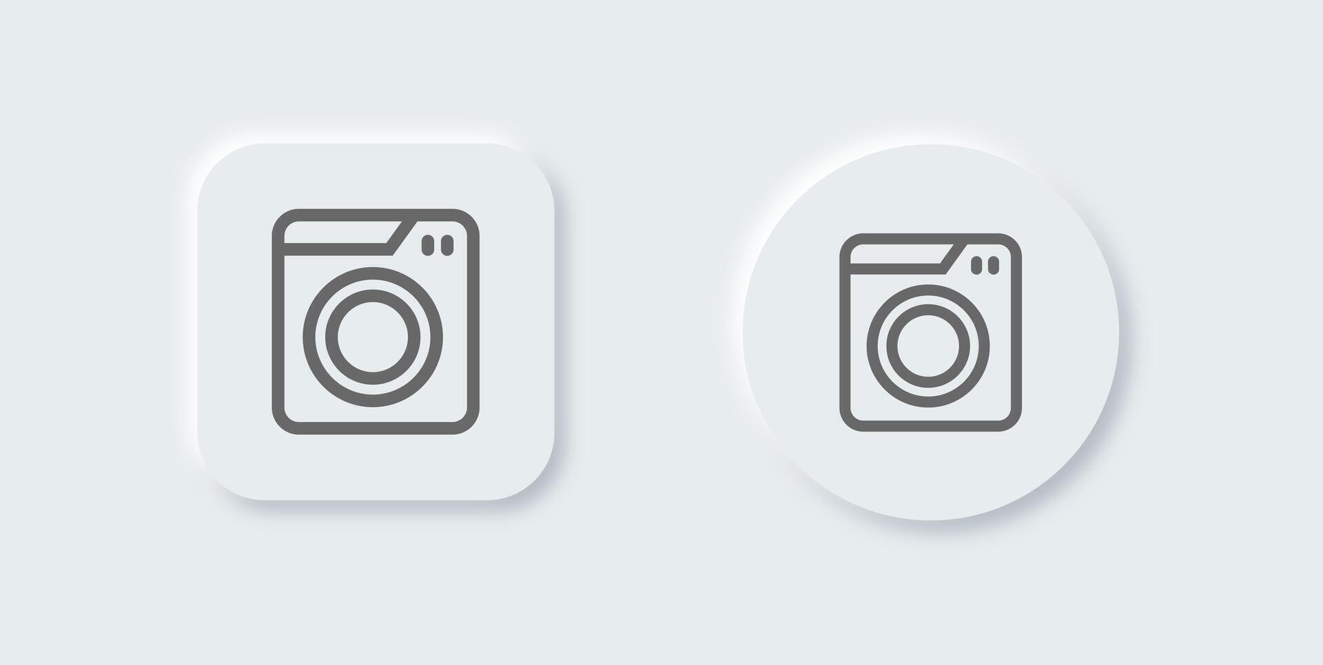 Laundry line icon in neomorphic design style. Clothes Washer signs illustration. vector