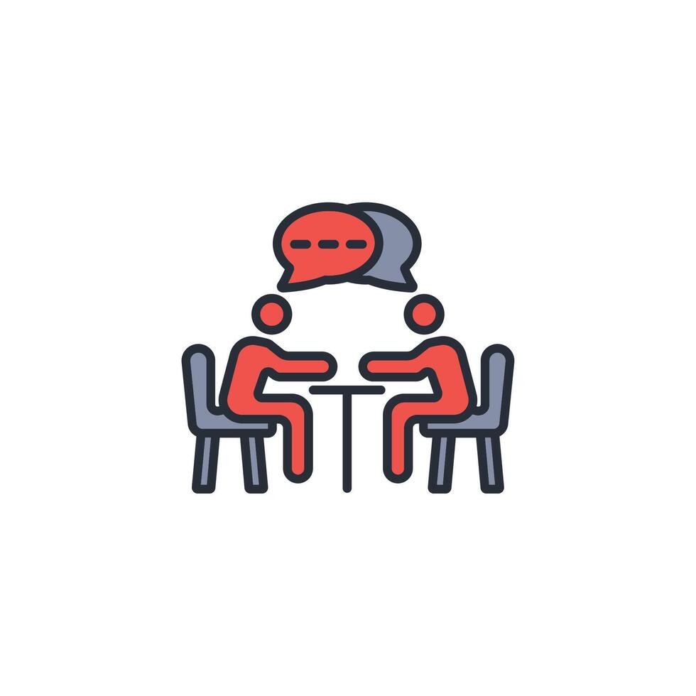 Negotiation icon. .Editable stroke.linear style sign for use web design,logo.Symbol illustration. vector