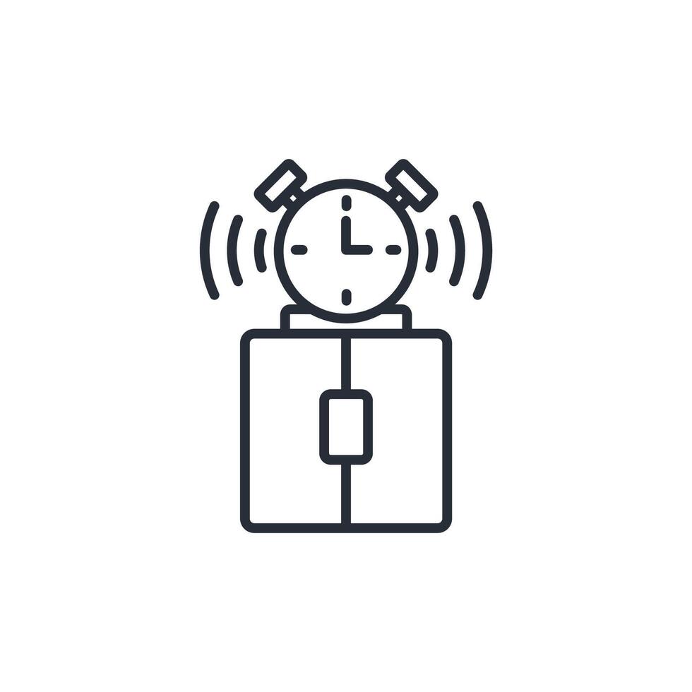 Alarm clock icon. .Editable stroke.linear style sign for use web design,logo.Symbol illustration. vector