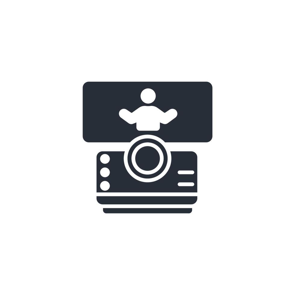 Projector icon. .Editable stroke.linear style sign for use web design,logo.Symbol illustration. vector