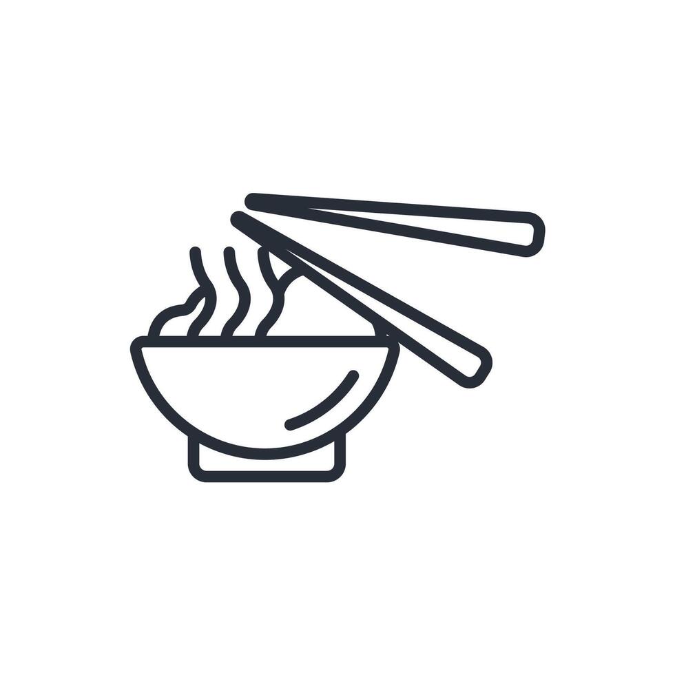 Noodles icon. .Editable stroke.linear style sign for use web design,logo.Symbol illustration. vector