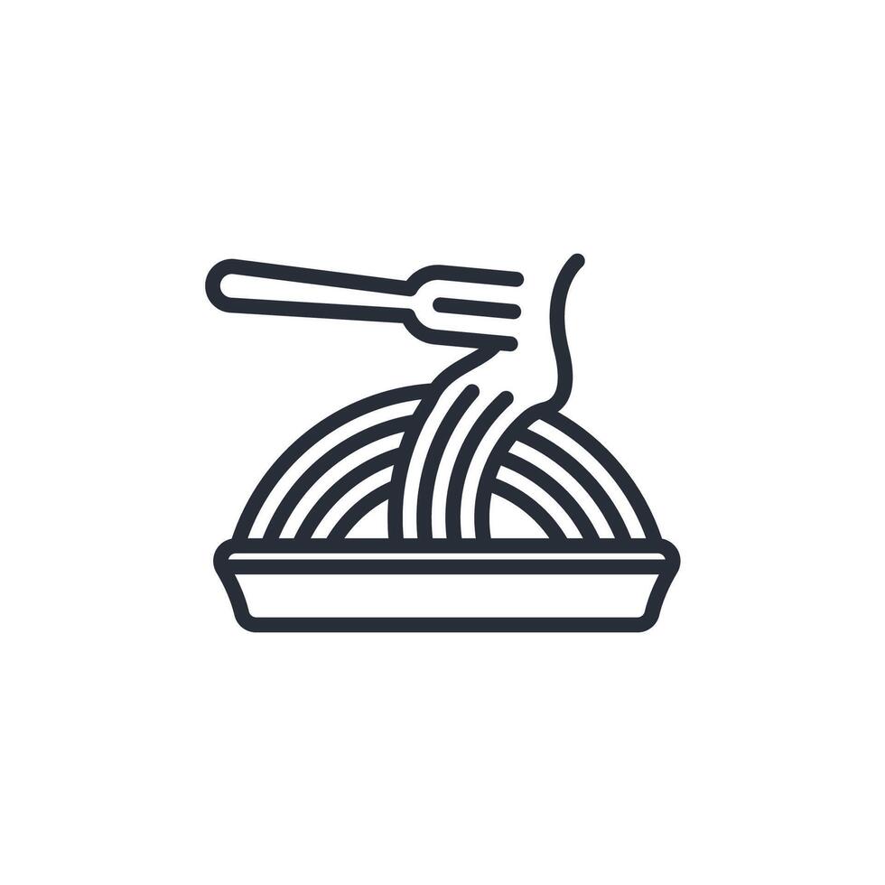 pasta icon. .Editable stroke.linear style sign for use web design,logo.Symbol illustration. vector