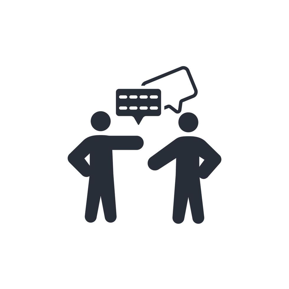 debate icon. .Editable stroke.linear style sign for use web design,logo.Symbol illustration. vector