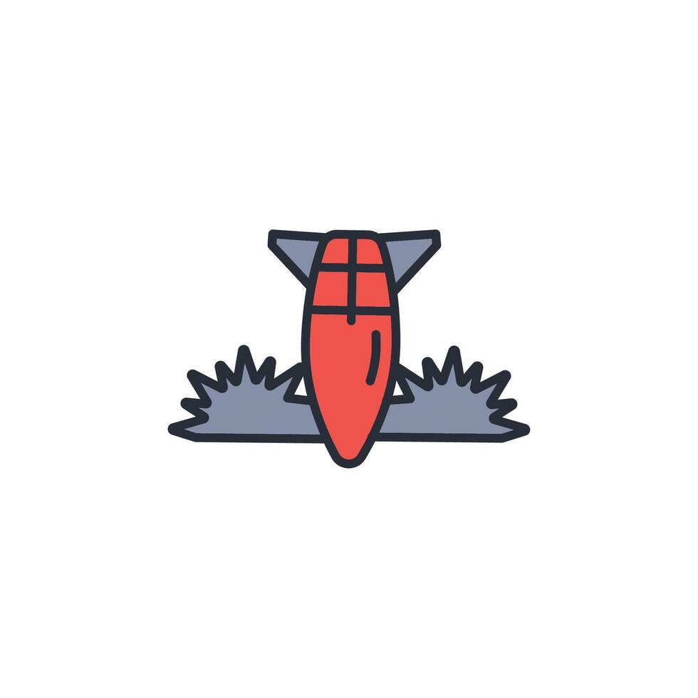 Missile icon. .Editable stroke.linear style sign for use web design,logo.Symbol illustration. vector