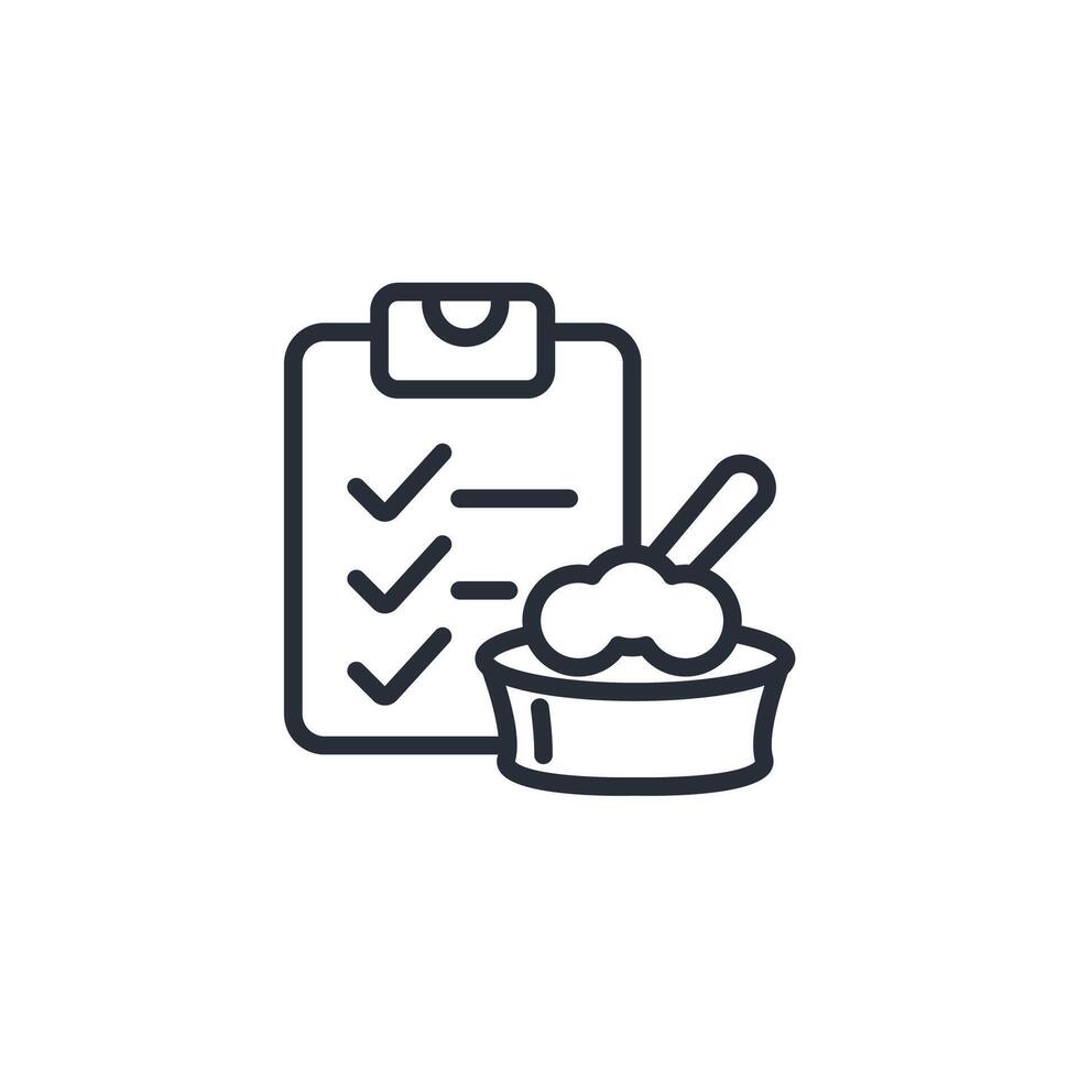 planning meal icon. .Editable stroke.linear style sign for use web design,logo.Symbol illustration. vector