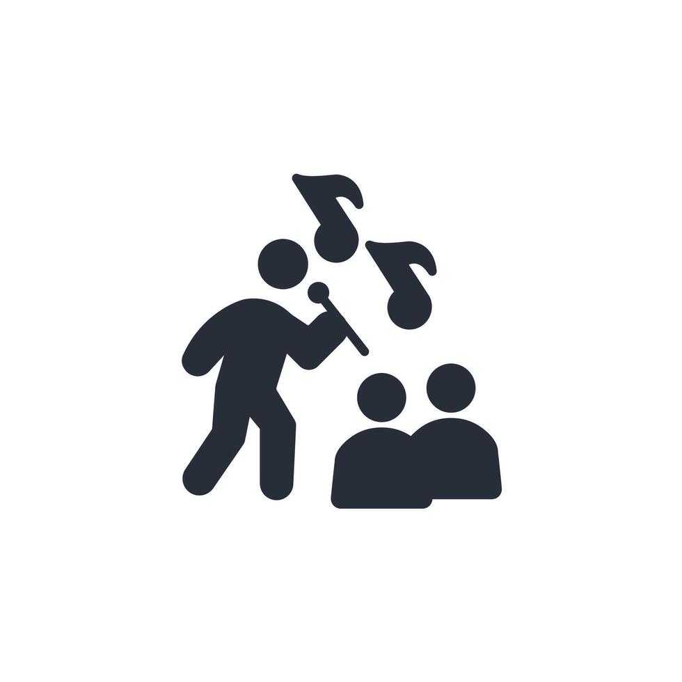 singing icon. .Editable stroke.linear style sign for use web design,logo.Symbol illustration. vector