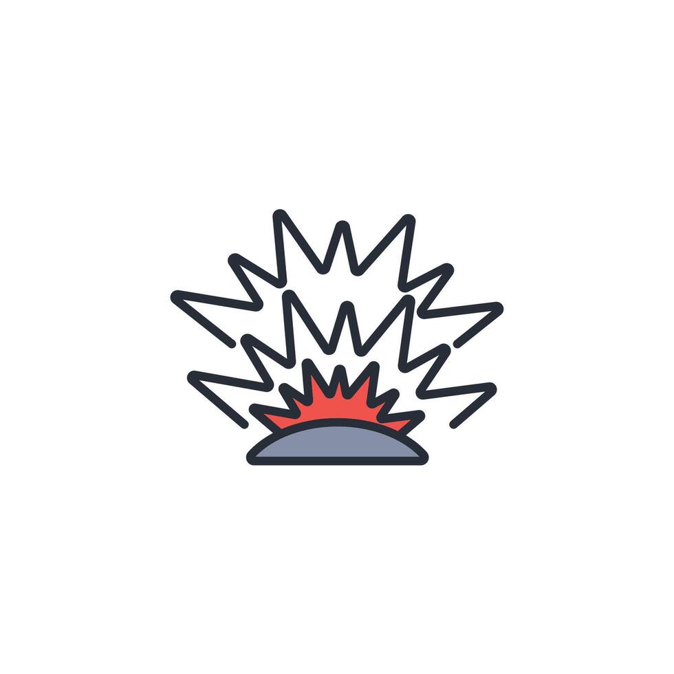 explosion icon. .Editable stroke.linear style sign for use web design,logo.Symbol illustration. vector