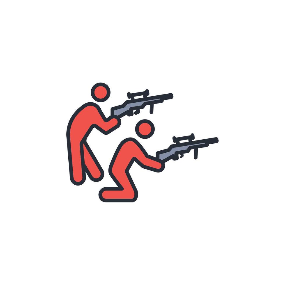 soldier icon. .Editable stroke.linear style sign for use web design,logo.Symbol illustration. vector