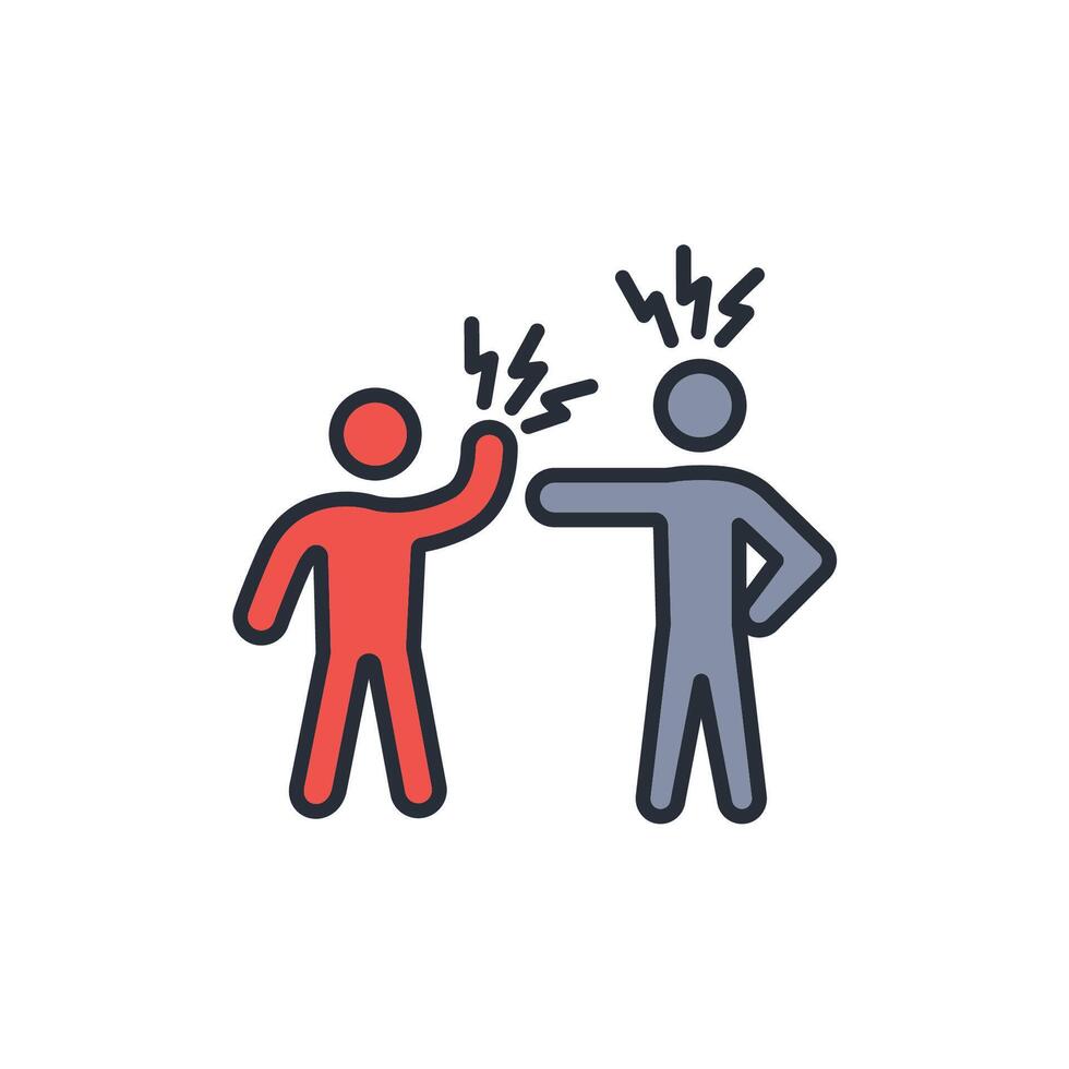 conflict icon. .Editable stroke.linear style sign for use web design,logo.Symbol illustration. vector