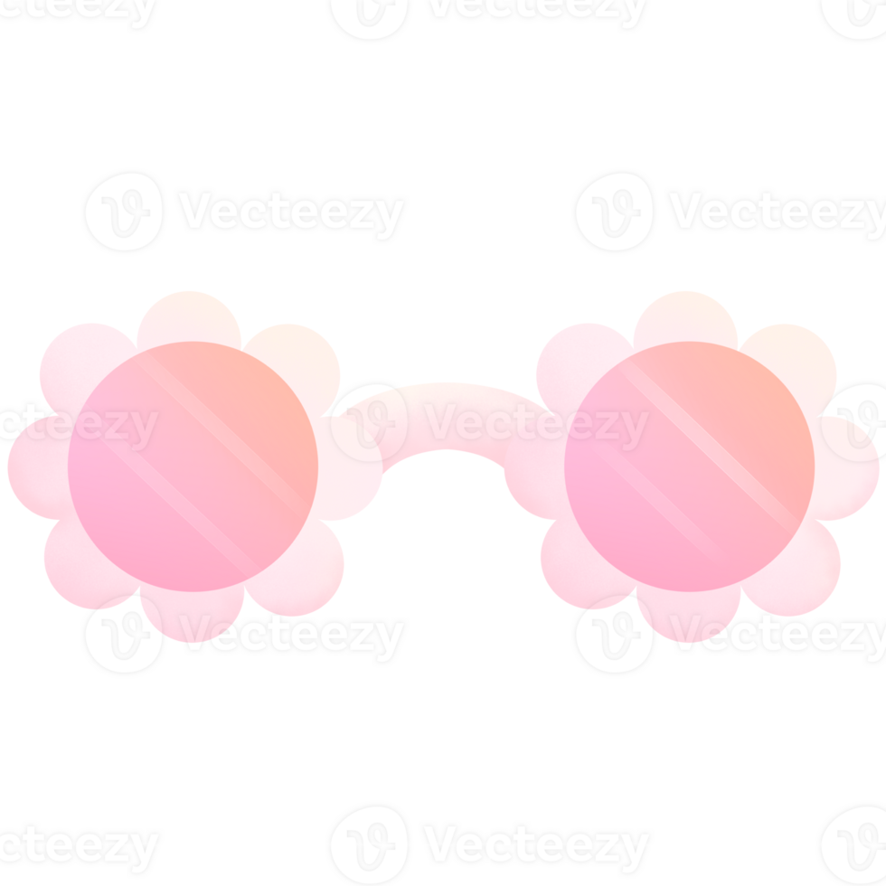 Flower shaped sunglasses pink sunglasses icon isolated illustration hand drawn png