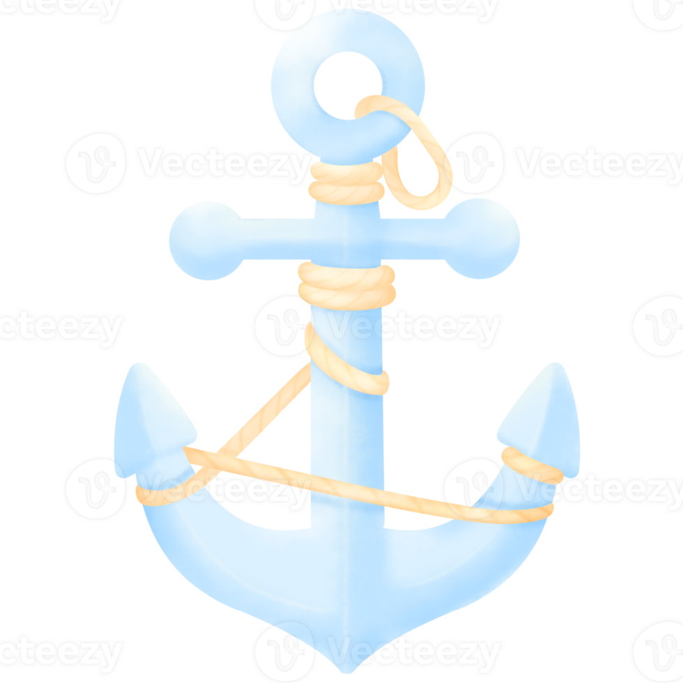 Cute anchor clipart isolated illustration hand drawn png