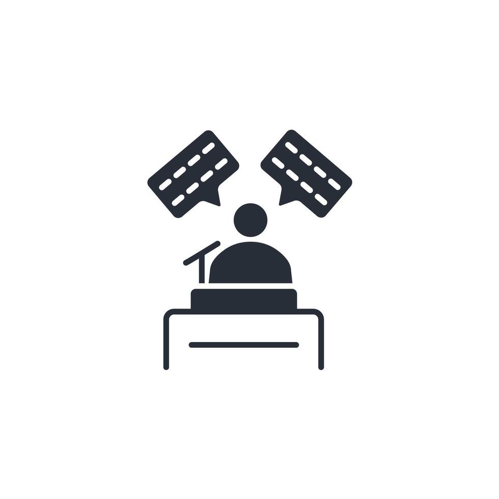 Speech icon. .Editable stroke.linear style sign for use web design,logo.Symbol illustration. vector