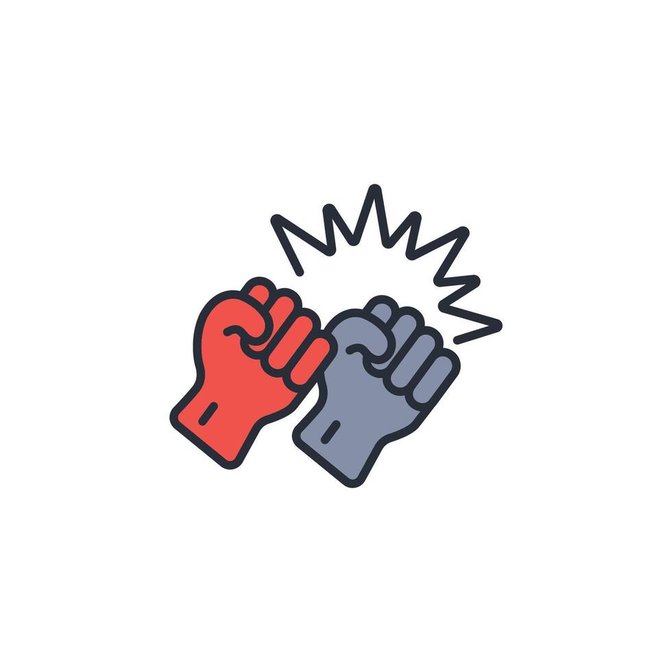 combat icon. .Editable stroke.linear style sign for use web design,logo.Symbol illustration. vector