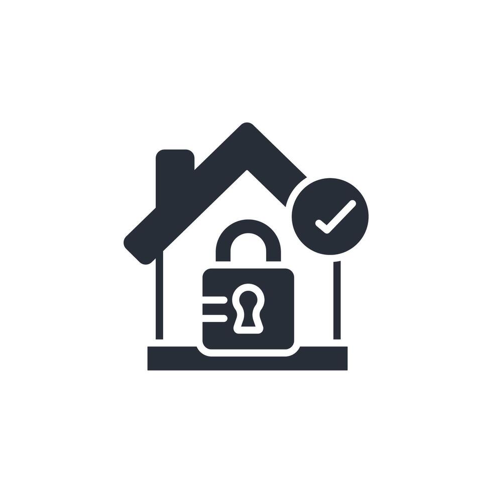 house locked icon. .Editable stroke.linear style sign for use web design,logo.Symbol illustration. vector